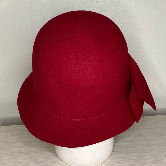 Charter Club Wool vintage style cloche hat red - Picture 5 of 10